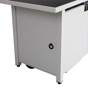 DB 25 H X 42 W Table de foyer extérieur moderne avec couvercle en acier Rectangle décoration de jardin gaz propane et bois de chauffage compatible - Product Image 4