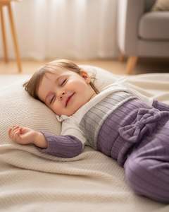 Mioglrie Conjunto de pantalones de punto acanalado con bloques de color para bebé recién <span class=keywords><strong>nacido</strong></span>, trajes de otoño de 0 a 18 meses - Product Image 2