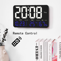 Reloj Despertador Digital LED con Control Remoto, Silencioso, con Función de Reposo, Luz Nocturna, Calendario, Temperatura, Humedad y Fecha, para Hogar y Oficina