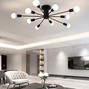 Lampadario Multipolare <span class=keywords><strong>a</strong></span> 6/8 Luci, Stile Industriale Retrò, Lampada <span class=keywords><strong>a</strong></span> Ragno in Ferro per Camera da Letto - Product Image 3