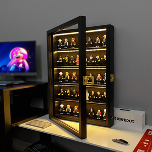 Minifigure hiển thị trường hường-khối Xây dựng đồ chơi tủ tường Showcase cho thu nhỏ nhỏ có thể khóa cửa Bảo vệ UV - Product Image 1