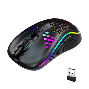 Schlussverkauf wiederaufladbare Honeycomb-Spielmaus 2.4G Bluetooth-Maus RGB 3200 DPI einstellbar RGB hintergrundbeleuchtung 6D kabellose Spielmaus - Product Image 2
