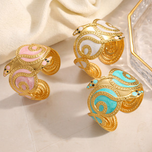 Brazalete con Diseño de Serpiente, Chapado en Oro de 18k, Joyería de Moda para Mujer, Accesorio de Playa - Product Image 2