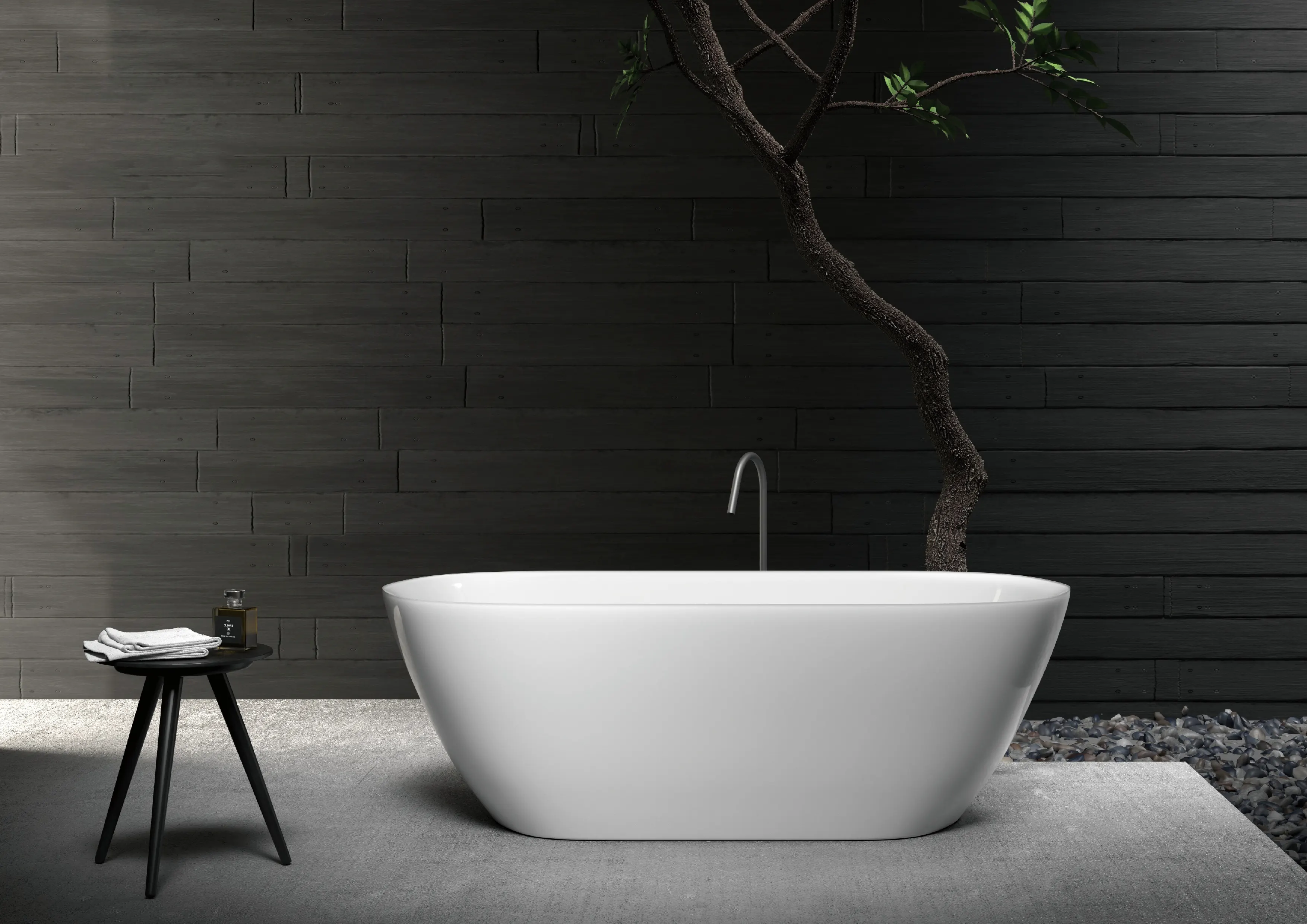 15YRS OEM/ODM Experience Factory Modern Type Bathroom Soaking Freestanding Solid Surface Matte Bathtub Good Price