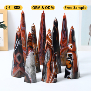 En gros : Tours de cristal, baguettes et pierres de guérison en Sardonyx noir et rouge pour la décoration - Product Image 3