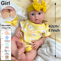 Production Reborn de qualité artiste 42cm Bouche Ouverte Silicone Reborn Babies Dropshipping Reborn From China Dolls pour Filles