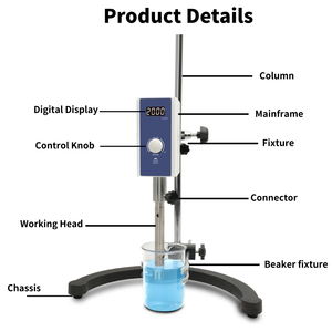 Mezclador homogeneizador Digital WEIAI, laboratorio de biología y <span class=keywords><strong>química</strong></span>, pintura de alimentos, crema cosmética, máquina emulsionadora homogeneizadora DE ALTO cizallamiento - Product Image 4