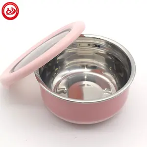 Scatola da pranzo in acciaio inossidabile forma rotonda con coperchio cucina Set ciotola sigillata per la classificazione degli alimenti