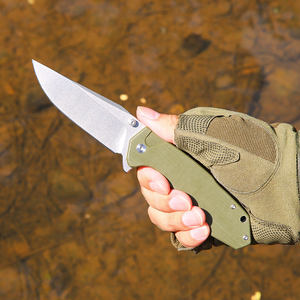 XR34R グリーン G10 ハンドル アウトドア サバイバル 折りたたみナイフ キャンプ ポケットナイフ D2鋼ブレード 小型携帯 EDC 自己防衛ナイフ - Product Image 2