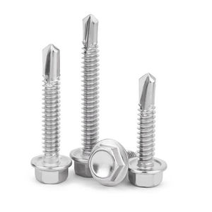 Vente chaude DIN7504 Vis autoperceuses en acier galvanisé à tête hexagonale avec queue de perçage ASTM C1022nA484/A485 Classe 4.8&6.8 Clous métriques - Product Image 2