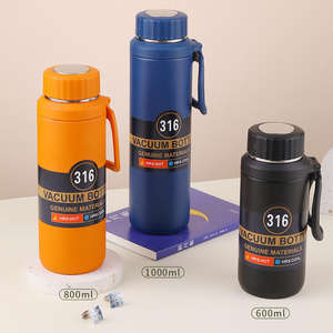 Bouteille d'eau de sports de plein air à isolation thermique en acier inoxydable de grande capacité avec infuseur à thé bouteille portable tasse de dinosaure - Product Image 3