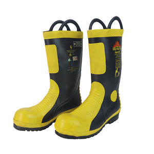 Sepatu Pemadam Kebakaran Bersertifikat NFPA 100% Tahan Api dengan Ujung Baja dan Sol Karet Baja - Product Image 1