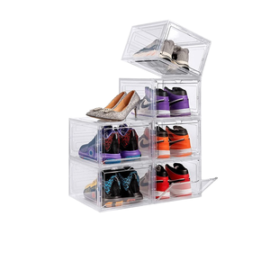 Großhandel Anpassbare Transparente PP Schuhbox, Staubdicht, Feuchtigkeitsbeständig, Stapelbar, mit Magnetischer Klapptür, Aufbewahrungsboxen für Kleiderschrank und Büro - Product Image 2