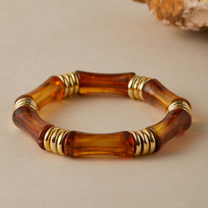 Bracciale elastico in acrilico di bambù bohémien ORNAPEADIA per donna |   Taglia unica |   Gioielli Regalo Personalizzati nel Colore Desiderato - Product Image 5