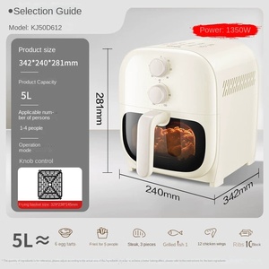 Friteuse à air électrique intelligente 5L en acier inoxydable, entièrement automatique, à température super-chauffée, surface antiadhésive, sans huile, vente en gros - Product Image 2