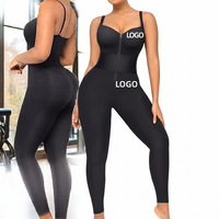 Combinaison de yoga côtelée pour femme avec logo personnalisé, justaucorps de sport une pièce sans manches et dos nu, tenue de sport active