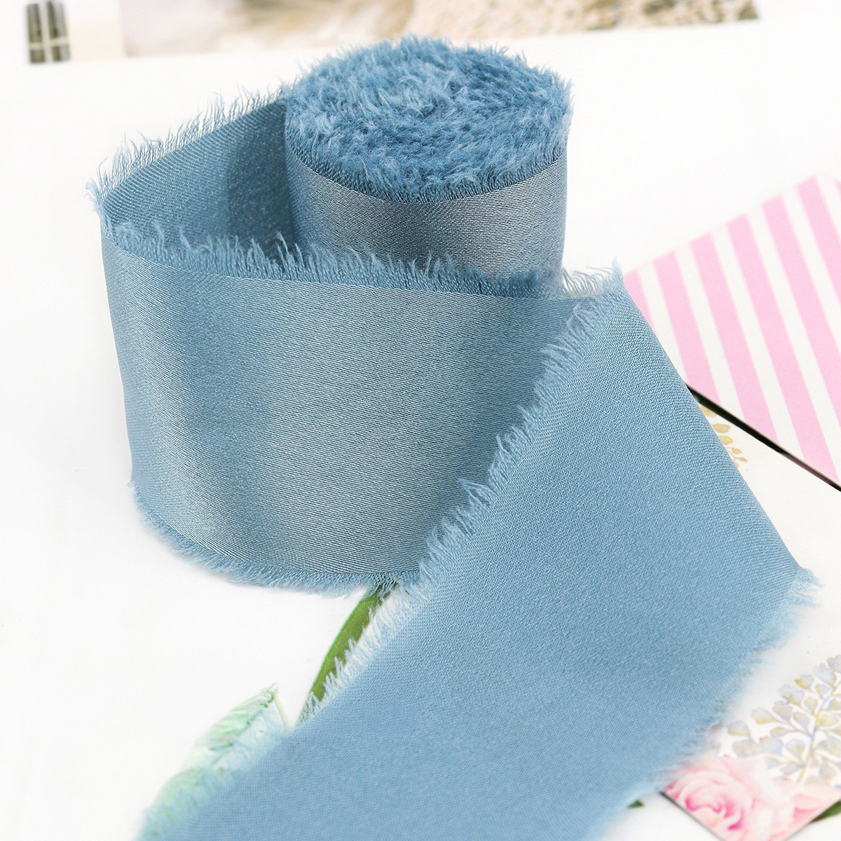 Bleu poussiéreux-4 cm, 5 mètres/rouleau
