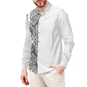 Robe maxi plissée à une épaule de style <span class=keywords><strong>tribal</strong></span> polynésien blanche personnalisée en gros, à porter avec une chemise pour <span class=keywords><strong>homme</strong></span>, nouvelle arrivée - Product Image 3