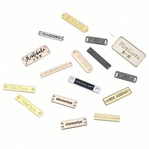 Étiquettes de vêtements personnalisées en or écologiques, logos de marque, étiquettes, accessoires vestimentaires pour vêtements - Product Image 1