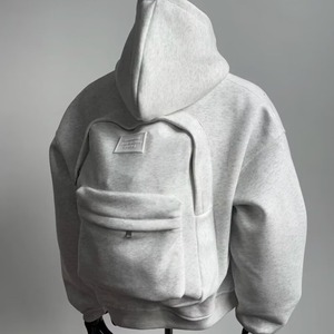 American Design Sense Three-dimensional Schoolbag <b>Cardigan</b> Hoodie Unisex Spring Autumn New Sporty Cartoon Anti-wrinkle Lined - Product Image 2