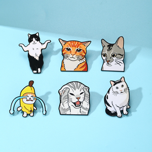 Épingles en métal en vrac, mèmes de chats amusants, épingles en émail, ensemble de broches en métal avec expressions de chats mignons pour les amoureux des chats - Product Image 2