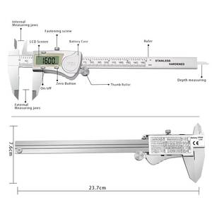 <span class=keywords><strong>Calibrador</strong></span> Digital Impermeable IP54 Steeltreks, Herramienta de Medición de 0-300 mm/12 Pulgadas, Micrómetro de Acero Inoxidable para Metal - Product Image 3