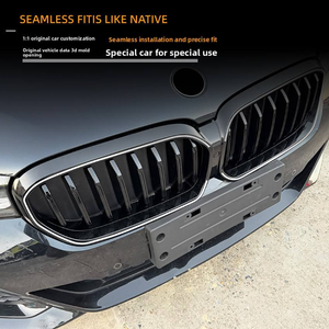 Parrilla Delantera Negra AURON Estilo Riñón Doble Listón ABS para BMW Serie 5 G30 G38 2021-2023 Pre-LCI, Parrilla de Modificación con Luz - Product Image 3