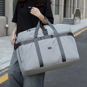 Travel Carry On Bag Foldable <b>Luggage</b> Organizer Gray Unisex Trip Use <b>Soft</b> Handle - Product Image 1
