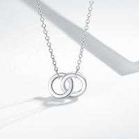 Bijoux Nagosa hautement polonais Collier de connexion rond en argent sterling 925 vermeil en or 18 carats