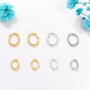 Oval Open Ring 18K Gold Plated <b>Copper</b> Jewelry Findings For <b>Bracelet</b> Making DIY Accessories Summer 2023 Yiwu Origin - Product Image 1