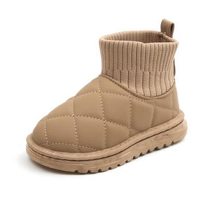 Bottes d'hiver pour enfants 2025, bottes courtes en coton pour garçons et filles, doublure en <span class=keywords><strong>polaire</strong></span>, mocassins épais, style <span class=keywords><strong>chaussette</strong></span> pour grands enfants - Product Image 1