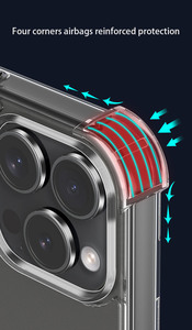 Chống sốc góc bảo vệ 1.5mm mềm TPU cứng PC rõ ràng trường hợp điện thoại cho <span class=keywords><strong>iPhone</strong></span> 16 15 14 13 12 11 Pro Max chống sốc điện thoại Bìa - Product Image 3