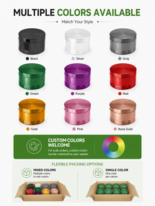 63mm 4 Layer Ceramic Coated <b>Herb</b> <b>Grinder</b> Non-Stick Tobacco Crusher Custom Logo Colorful Zinc Alloy Spice <b>Grinder</b> Wholesale - Product Image 4