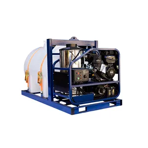 Mesin cuci tekanan tinggi air panas dengan tangki air 850L, 13HP/250bar/4000psi dengan mesin bensin