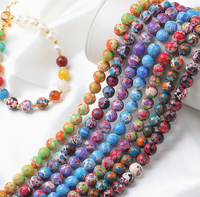 Perles rondes en pierre de turquoise rouge impériale synthétique en vrac de 6/8/10 mm pour la fabrication de bijoux et bracelets DIY