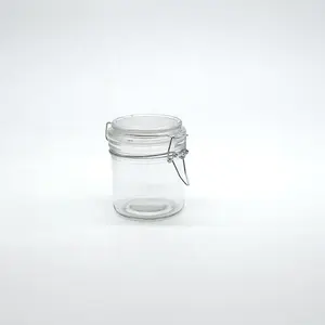 160Ml 200Ml Kín Clip Top Thực Phẩm Thủy Tinh Lưu Trữ Jar Rõ Ràng Rỗng Rõ Ràng Jar Với Glass Lật Nắp