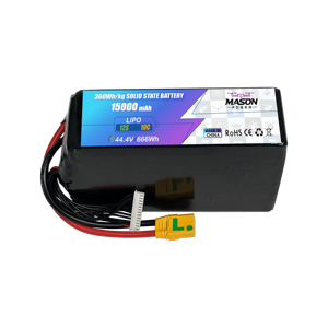 แบตเตอรี่โดรนสภาพทึบ15000mAh 44.4V 360wh/kg 10C 666Wh สำหรับ VTOL และ UAV สำหรับการตรวจสอบ - Product Image 1
