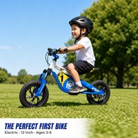 Moto électrique tout-terrain HUS pour enfants, 12 pouces, batterie lithium 36V, cadre en aluminium, frein hydraulique, pneus résistants à l'usure, 75 kg, 3-6 ans