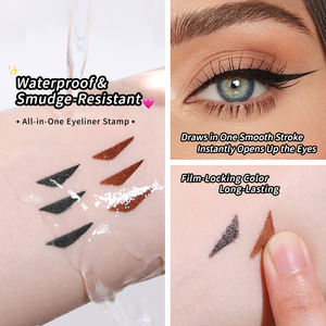 Pensil <span class=keywords><strong>Eyeliner</strong></span> Cair Tahan Air Label Pribadi Hitam Coklat Dua Ujung Berputar Model Sayap dengan Stempel - Product Image 6