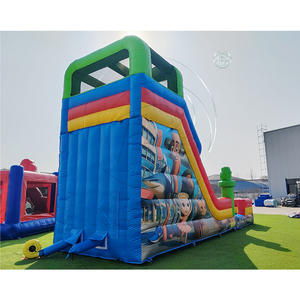 Tobogán Acuático Inflable para Alquiler, Tobogán Acuático Comercial para Parques de Diversiones, Tobogán Inflable para Adultos con Piscina Desmontable - Product Image 2