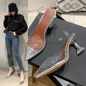 Vente en gros d'usine, talons hauts, grandes tailles, chaussures à bout pointu en cristal pour femmes, chaussures tendance - Product Image 3
