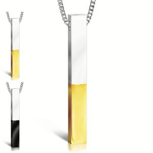 Sparkling Tiny Gold <b>Silver</b> Color Four Sides Engraving Personalized Blank Bar <b>Choker</b> Necklace Mounts for Women Men - Product Image 4