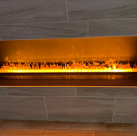 Insert de cheminée à vapeur d'eau LED 100 couleurs avec télécommande via application, thermostat réglable, protection contre la surchauffe, pour intérieur