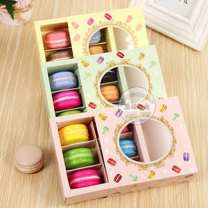 Vente directe d'usine, boîte à macarons en forme de <span class=keywords><strong>livre</strong></span>, 6 compartiments, auto-assemblante, recyclable, papier alimentaire, gaufrage, revêtement UV - Product Image 1