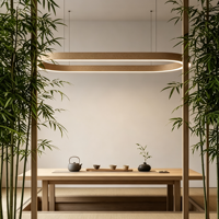 Suspension LED ovale courbée en aluminium brossé bronze architectural sans joint pour bureau de direction en verre