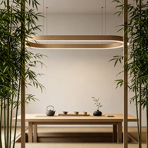 <span class=keywords><strong>Suspension</strong></span> LED ovale courbée en aluminium brossé bronze architectural sans joint <span class=keywords><strong>pour</strong></span> bureau <span class=keywords><strong>de</strong></span> direction en verre - Product Image 5
