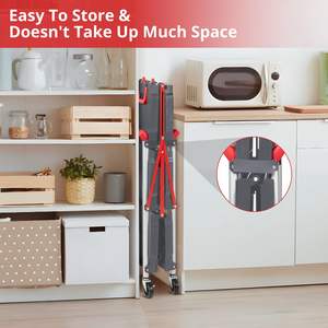 Carrito Rodante de Plástico Resistente de 3 Niveles con Rotación de 360 Grados °   Carrito de Servicio Plegable con Ruedas Giratorias (2 con Frenos) - Product Image 6