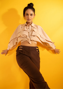 Camisa plisada extragrande para mujer, blusa informal de verano, camisa holgada a la moda, camisa de trabajo cómoda y elegante - Product Image 3