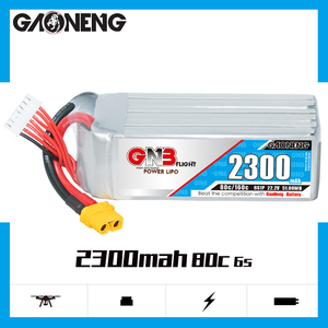Batería GNB de polímero de litio 2300mAh 6S 22.2V 80C XT60 para Dron RC, Avión FPV y Helicóptero GNB23006S80A - Product Image 2