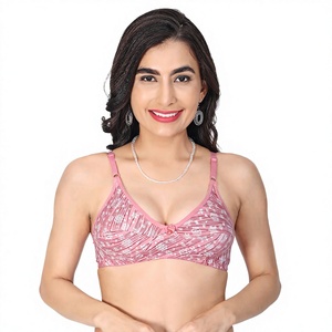 Sujetador de algodón sin relleno, estampado, suave, transpirable, cómodo para el día a día, sin aros, ropa interior informal para mujer, venta al por mayor de ropa interior. - Product Image 1